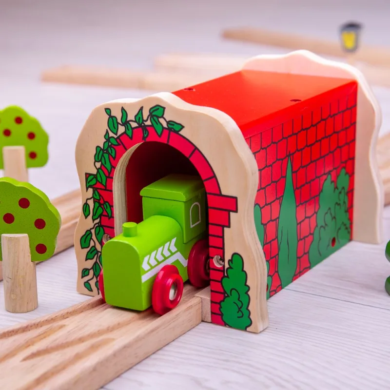 Bigjigs Rail Drevené vláčiky - Tehlový železničný tunel