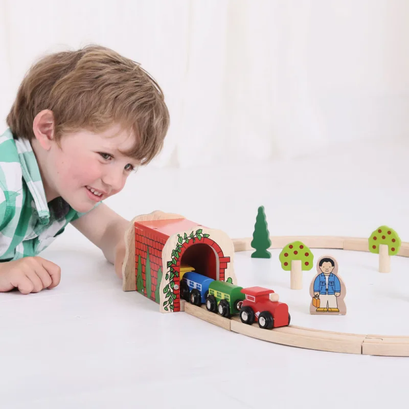 Bigjigs Rail Drevené vláčiky - Tehlový železničný tunel