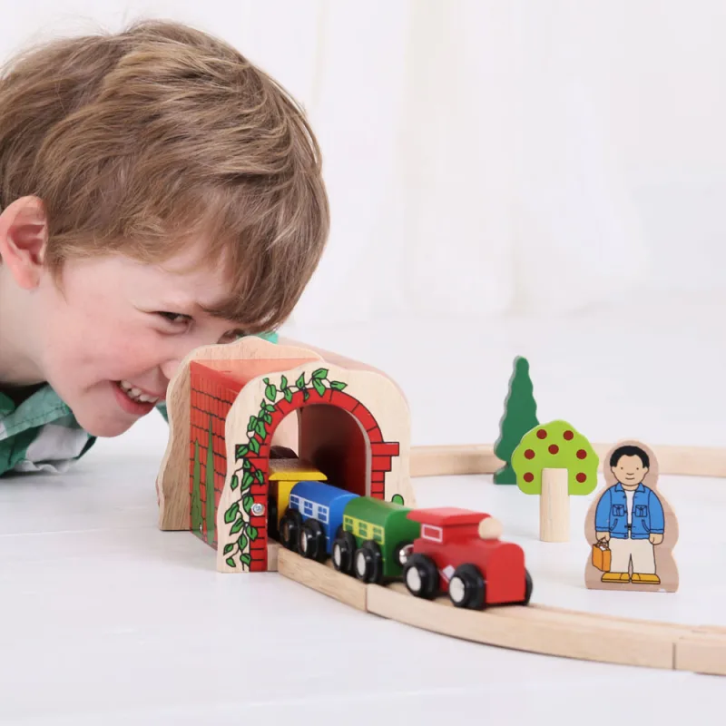 Bigjigs Rail Drevené vláčiky - Tehlový železničný tunel