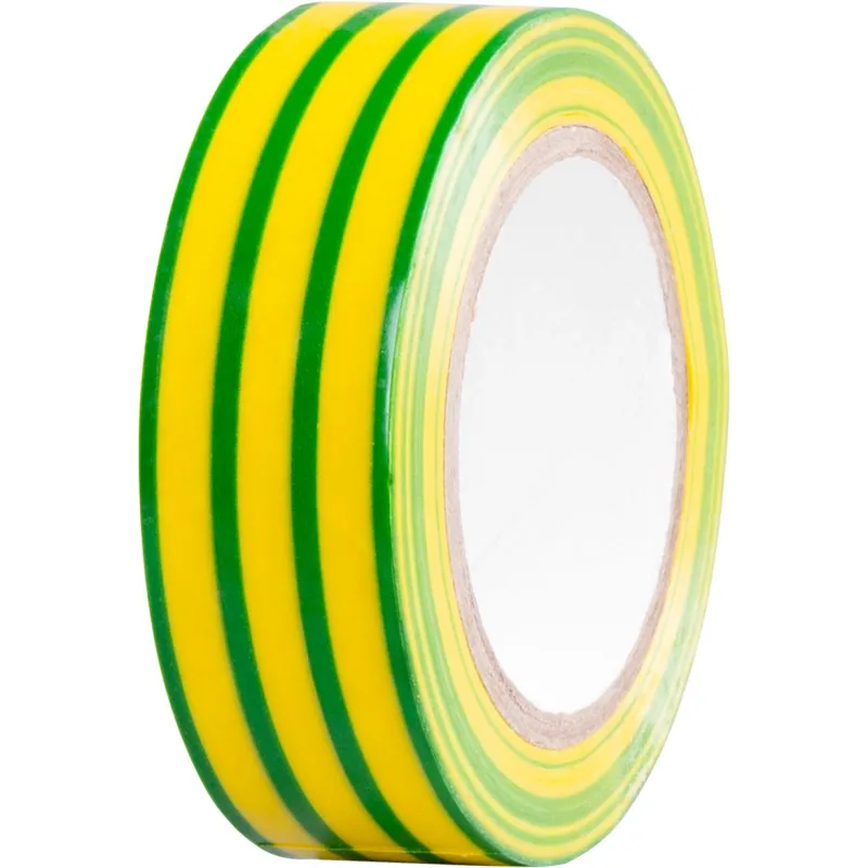 Izolačná páska 19 mm x 10 m, zelenožltá, PVC, balenie 10 ks