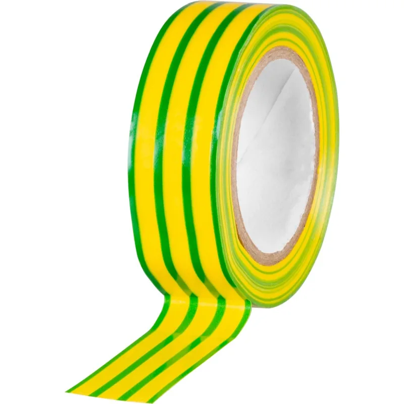 Izolačná páska 19 mm x 10 m, zelenožltá, PVC, balenie 10 ks
