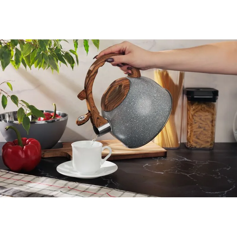 Pískací čajník MagicHome, šedý, 2500 ml
