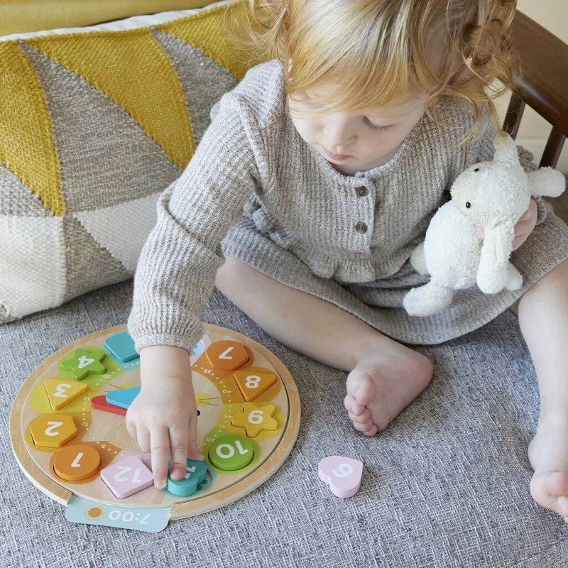 Petitcollage Učebné viacjazyčné hodiny + počítanie a farby