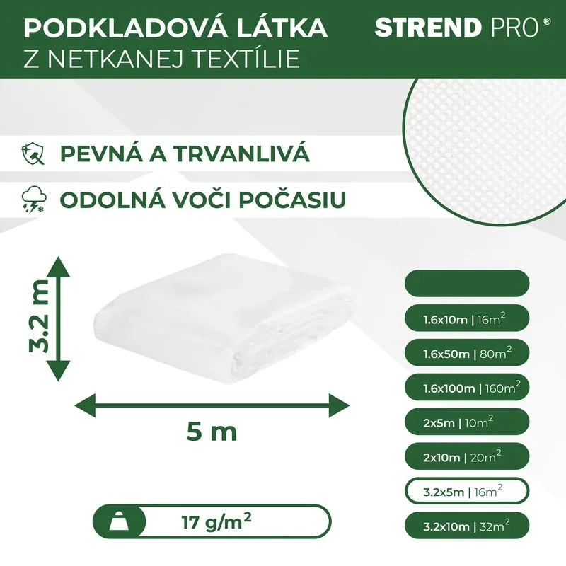 Netkaná textília Garden B1106 3,2x5 m, 17 g/m², biela
