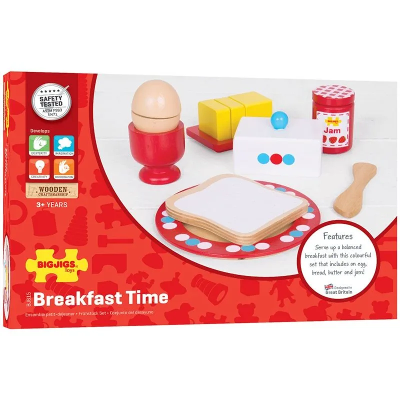 Bigjigs Toys Drevený set s bodkami Raňajky