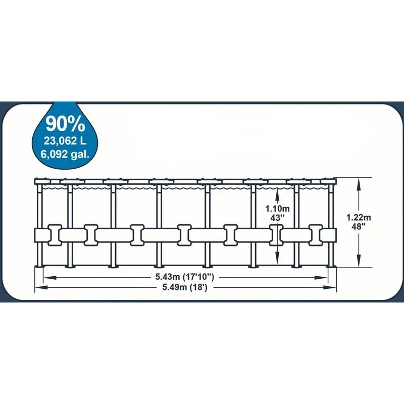 Bestway Power Steel Vista Series 56977 549x122 cm, bazén s filtráciou