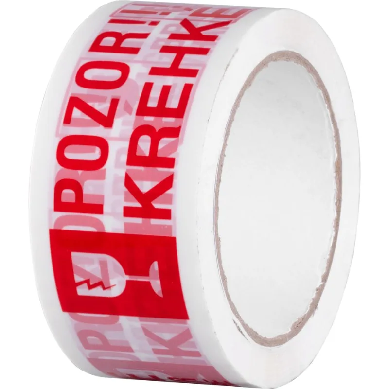 Výstražná páska POZOR KREHKÉ / FRAGILE 50 mm x 66 m