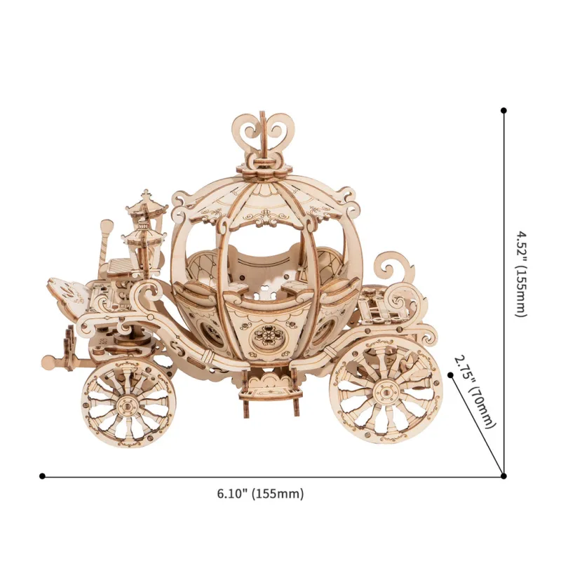RoboTime Drevené 3D puzzle Rozprávkový koč 182 ks
