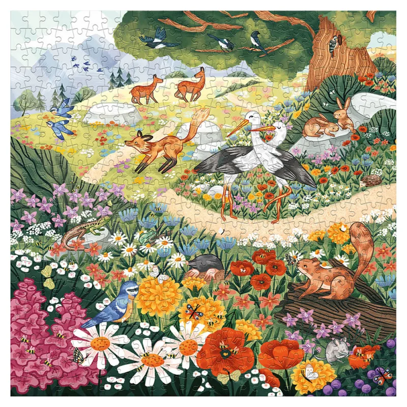 Rodinné puzzle Kvety a lesné zvieratká 500 dielov