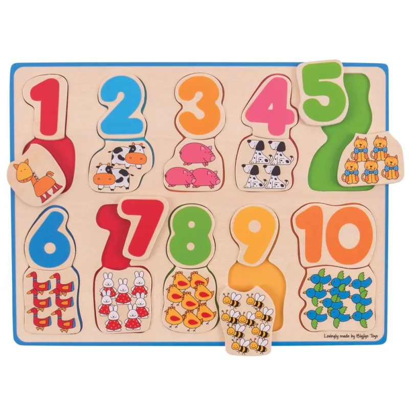 Bigjigs Toys Vkladacie puzzle Farby a čísla