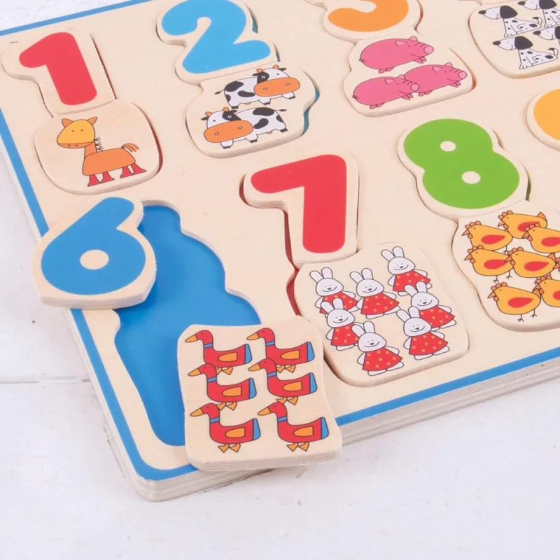 Bigjigs Toys Vkladacie puzzle Farby a čísla