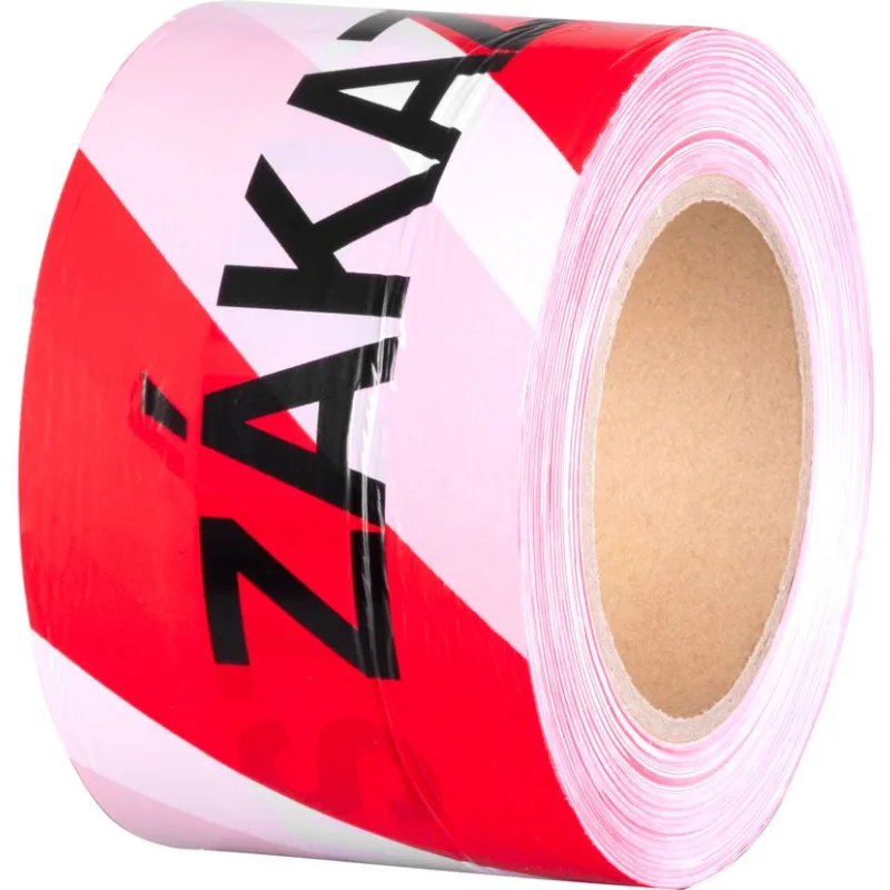 Výstražná páska ZÁKAZ VSTUPU 80 mm x 250 m, červená/biela