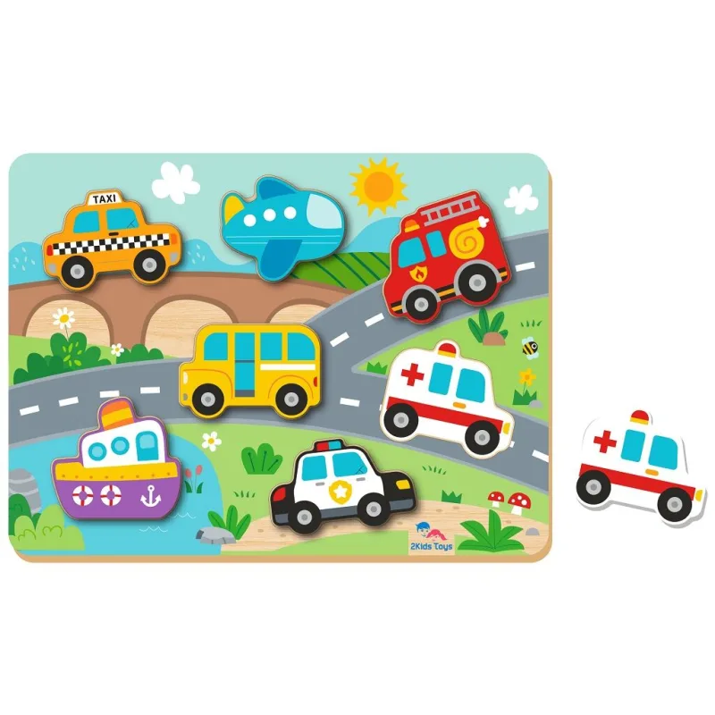 2Kids Toys Vkládacie puzzle Doprava