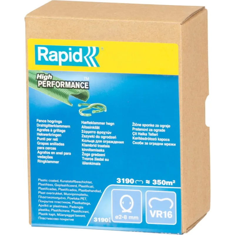 Spony RAPID VR16, PVC zelené, pre viazacie kliešte FP216 a FP20