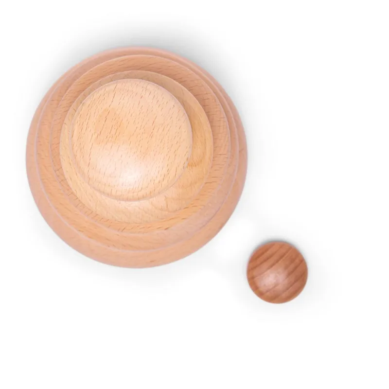 Bigjigs Toys Nasadzovanie okruhliakov, prírodné