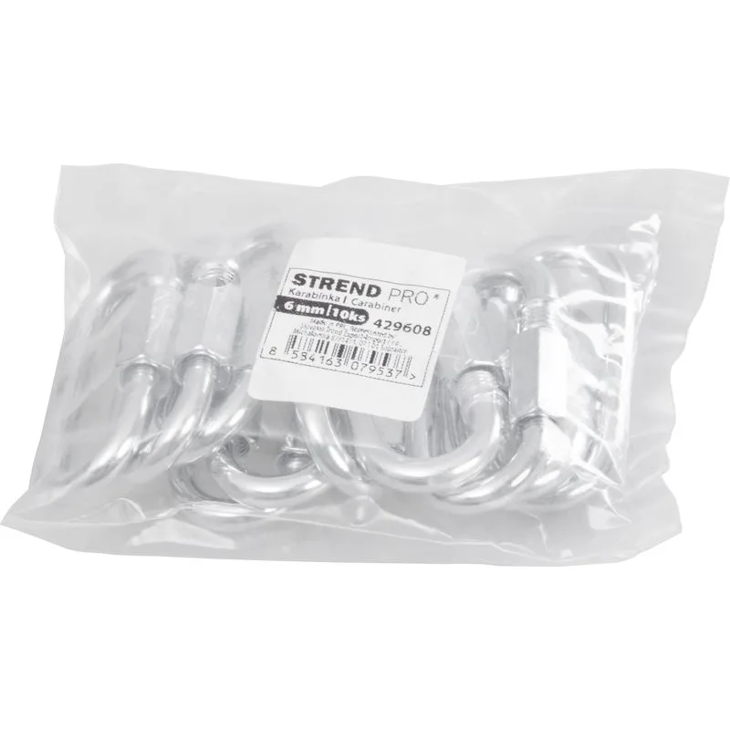 Karabinka Strend Pro, s maticou, 6 mm, balenie 10 ks