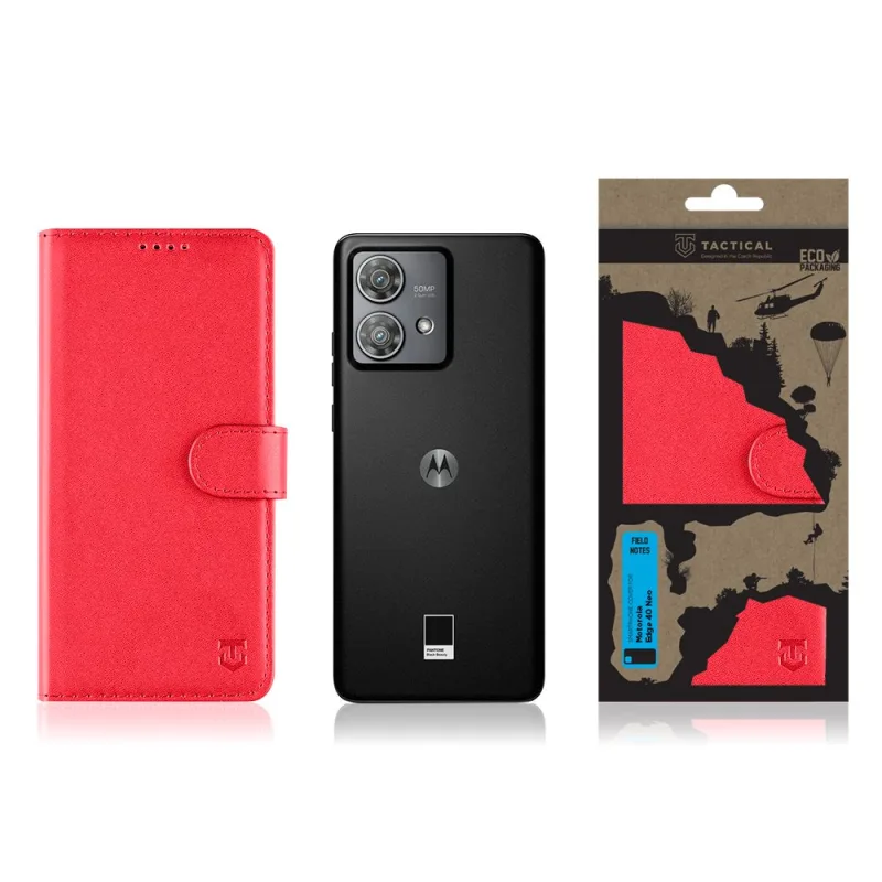 Tactical Field Notes knižkové puzdro pre Motorola Edge 40 Neo Red 8596311234484