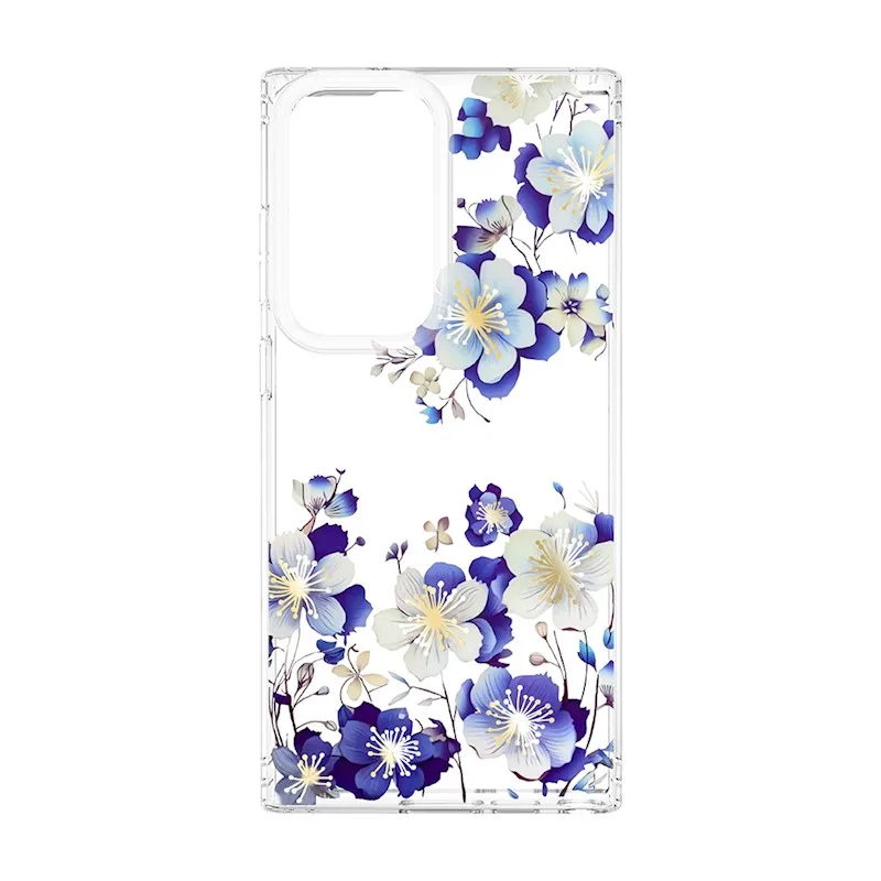 TFO Obrázkové puzdro silikónové Samsung Galaxy S23 Ulta Modré kvety