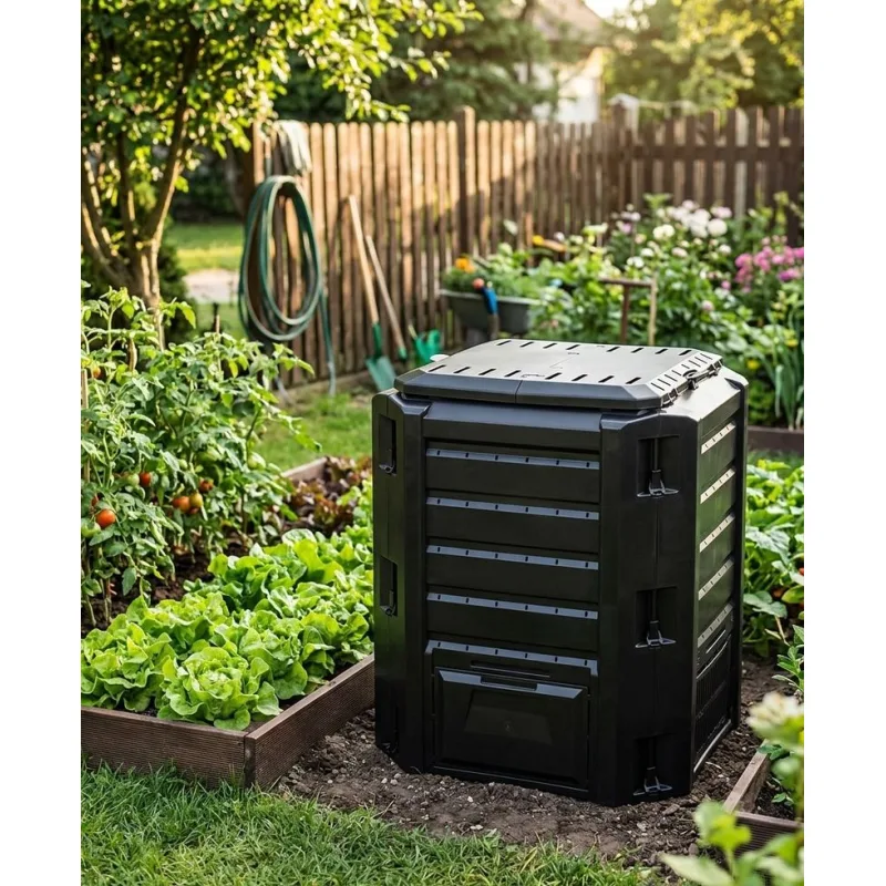 Kompostér COMPOGREEN, 380 l, čierny