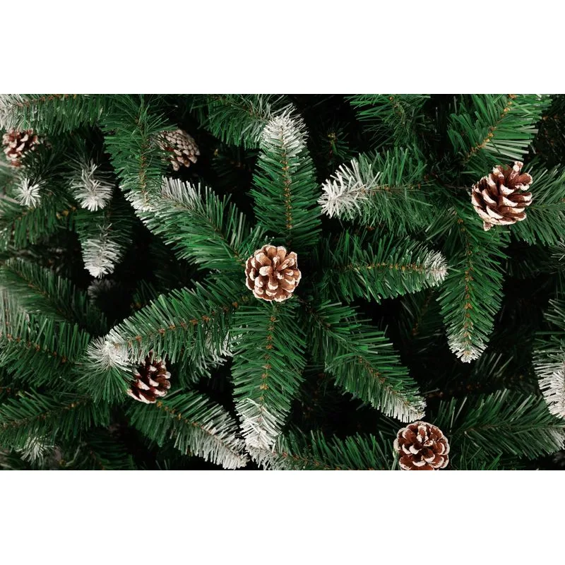 Vianočný stromček Albero, jedľa, zasnežené konce, so šiškami, 200 cm