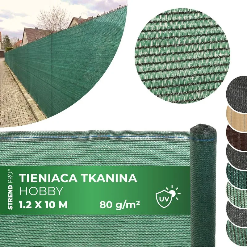 Tieniaca tkanina HOBBY.NET 1,2x10 m, zelená, 85 %, UV, 80 g/m²