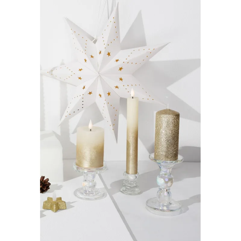 Stojan na sviečku MagicHome Vianoce, sklo, 5,5×5,5 cm
