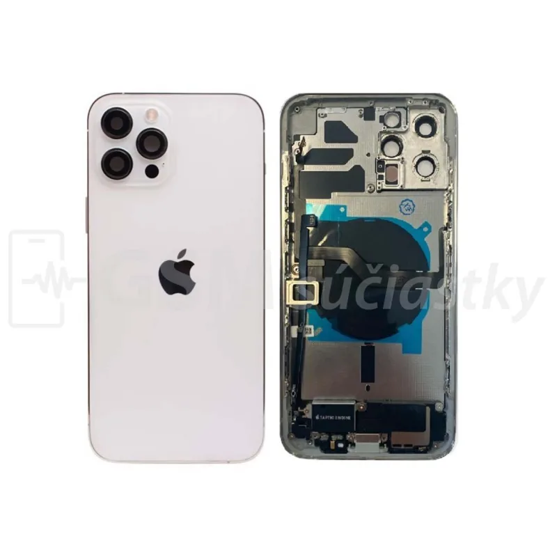 iPhone 12 Pro Max - Zadný Housing s Malými Dielmi - Biely