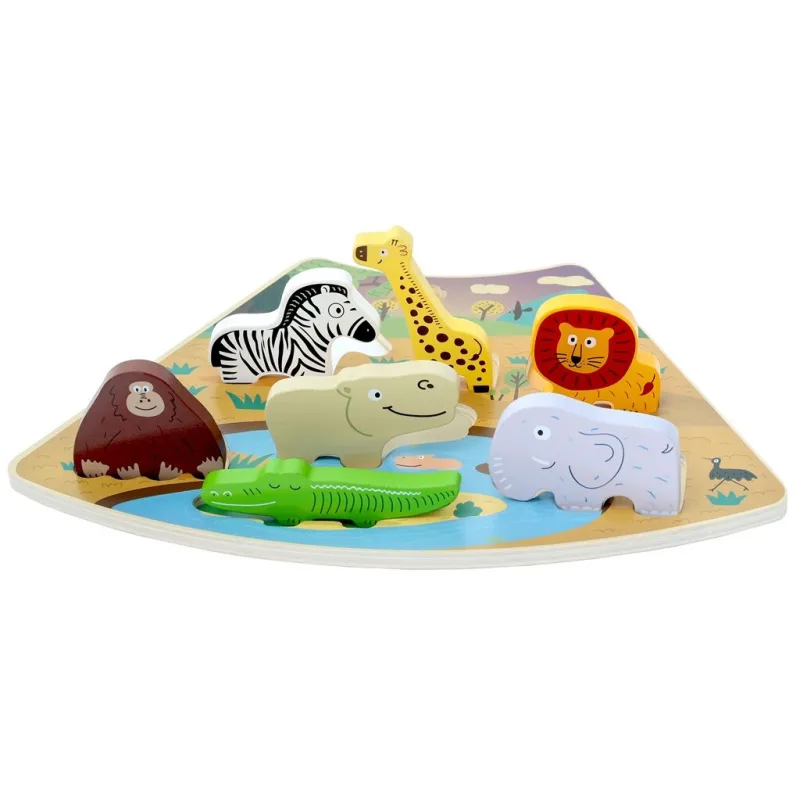 2Kids Toys Drevené puzzle Safari prepojiteľné