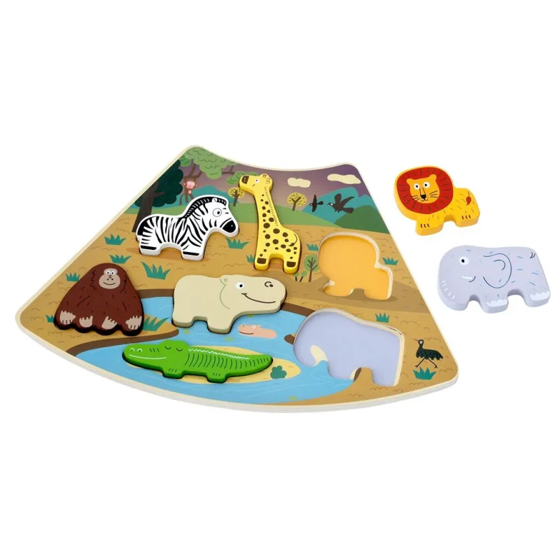 2Kids Toys Drevené puzzle Safari prepojiteľné