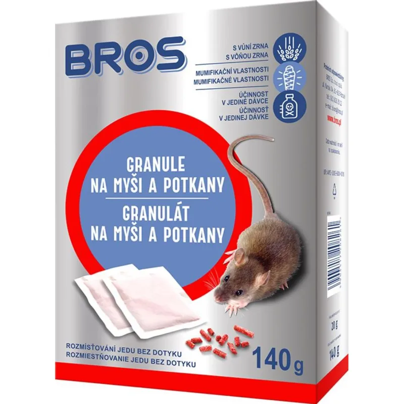 Granulát na myši a potkany Bros, 140g