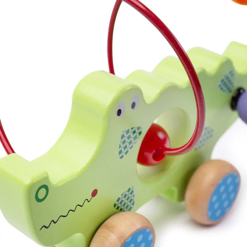 Bigjigs Toys Motorický labyrint na kolieskach - Krokodíl