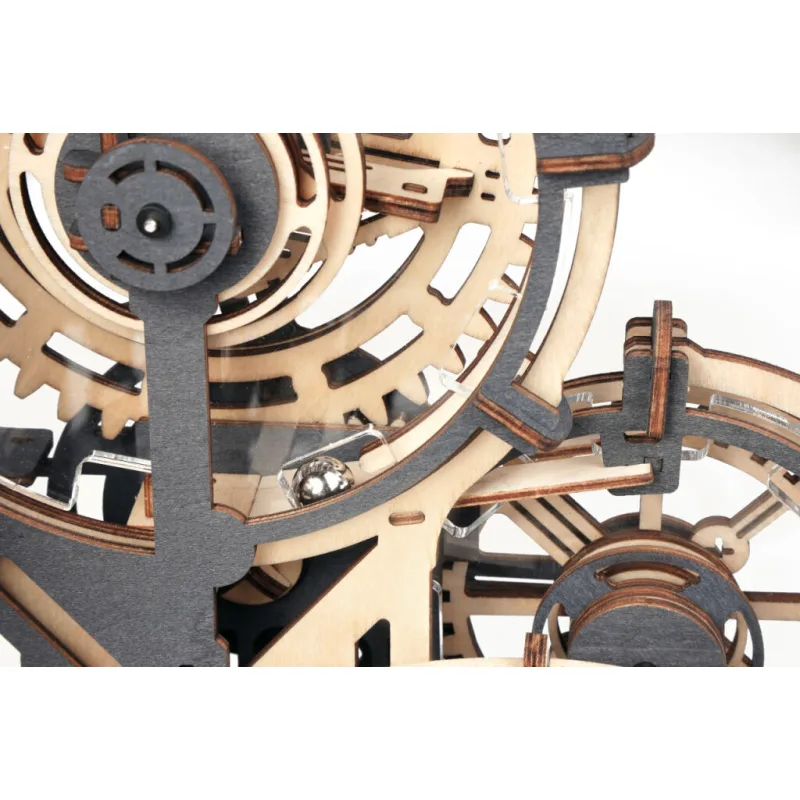 RoboTime Drevené 3D mechanické puzzle Guľôčkové dráhy Mesto prekážok 294 ks