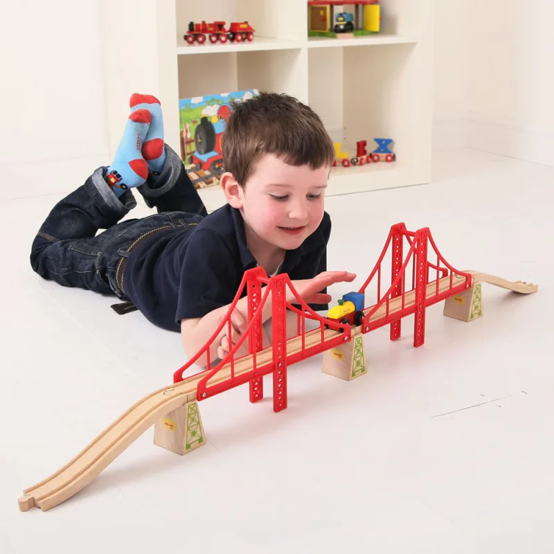 Bigjigs Rail Drevené vláčiky - Dvojitý železničný most