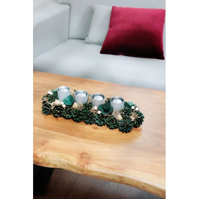 Adventná ikebana, zelená, 45x15x9 cm