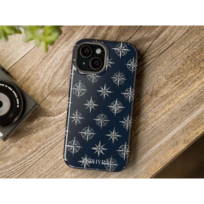 ZEPHYRA Navy Compass - iPhone 13 Mini Kryt