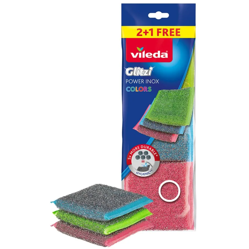 Drôtenka Vileda Power Inox Colors 2+1 ks