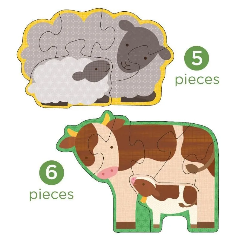 Petitcollage Prvé puzzle zvieratká z farmy 18 ks