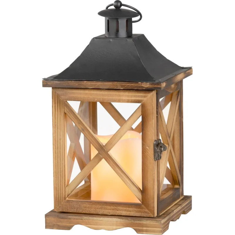 Lampáš MagicHome LW8834, 35 cm, LED, drevený, vintage štýl