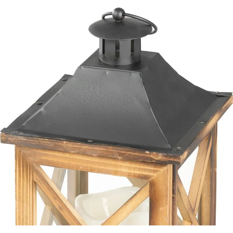 Lampáš MagicHome LW8834, 35 cm, LED, drevený, vintage štýl