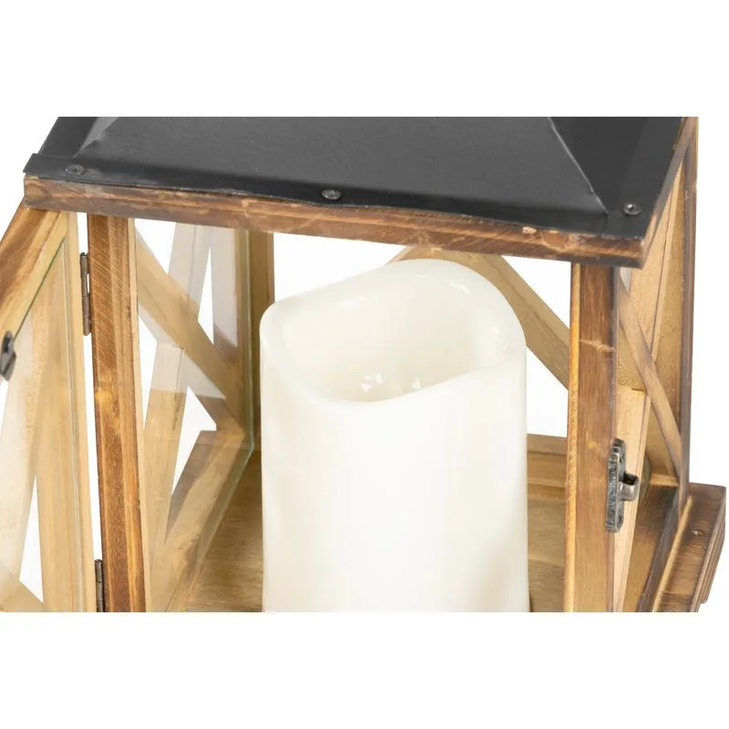 Lampáš MagicHome LW8834, 35 cm, LED, drevený, vintage štýl