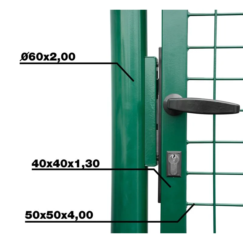 Brána 1000/1200/50x50 mm – jednokrídlová záhradná brána, zelená