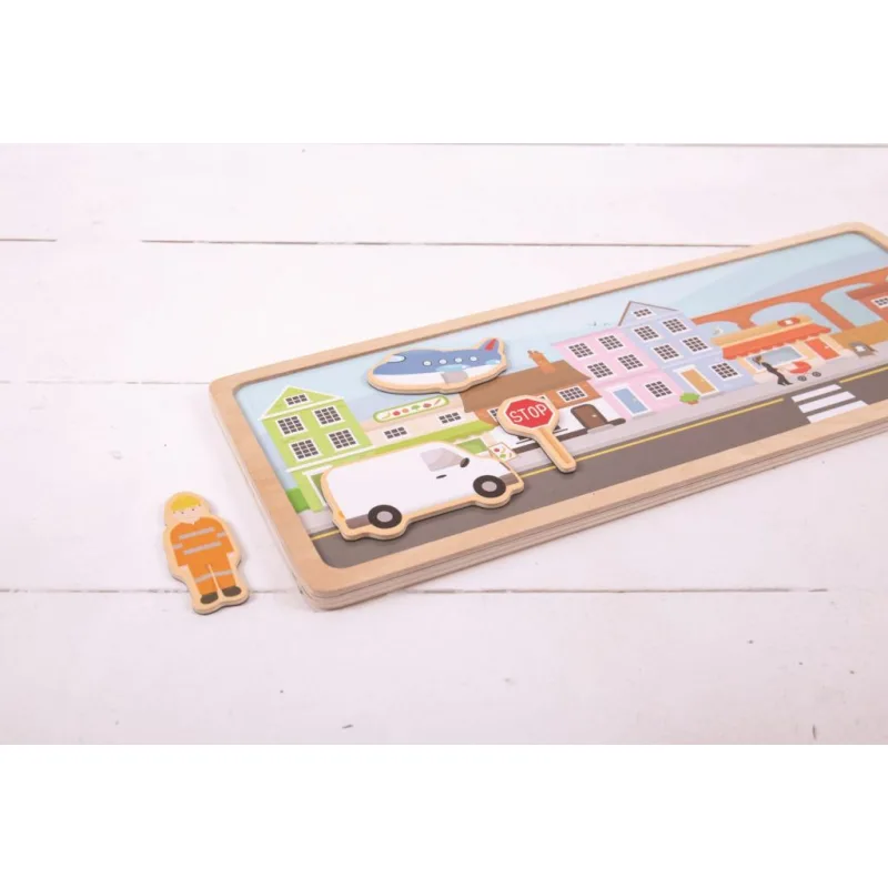 Bigjigs Toys Magnetická doska Mesto