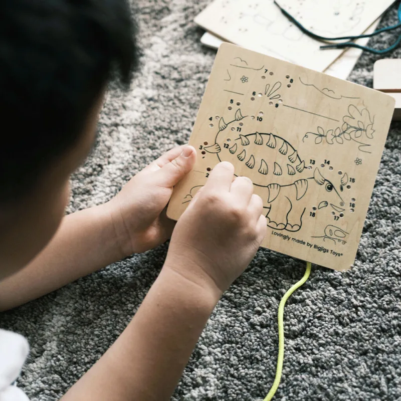 Bigjigs Toys Prevliekanie podľa čísel Dinosaury