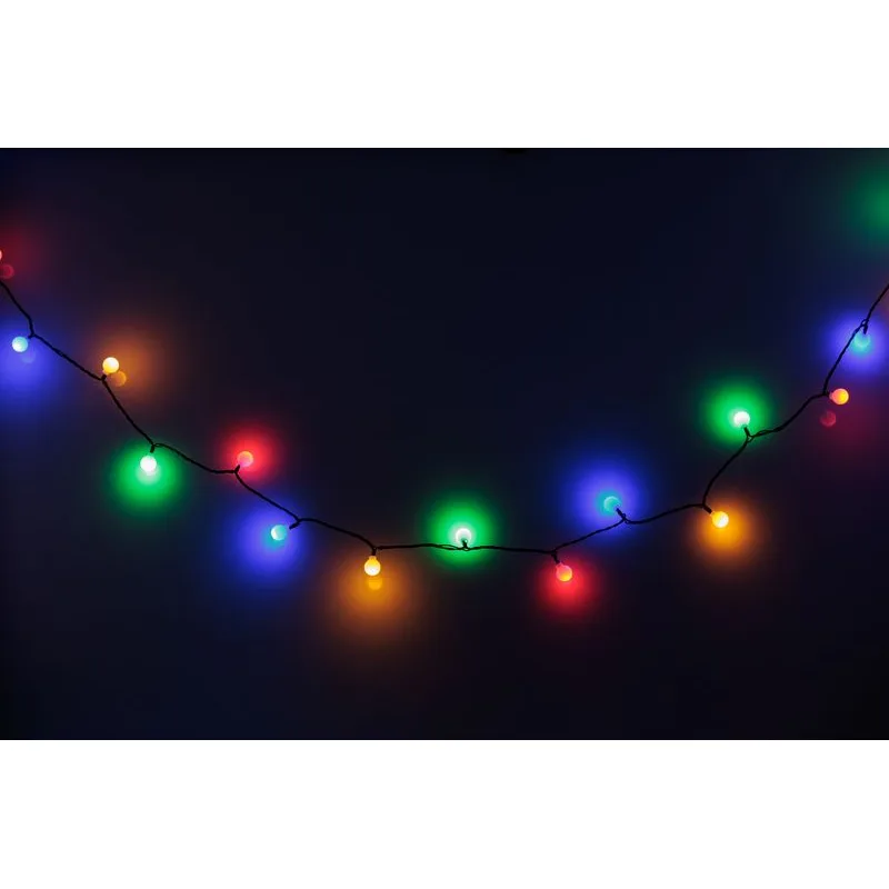 Vianočné osvetlenie reťaz Cherry Balls, 100× LED, multicolor, 9,9 m, exteriér