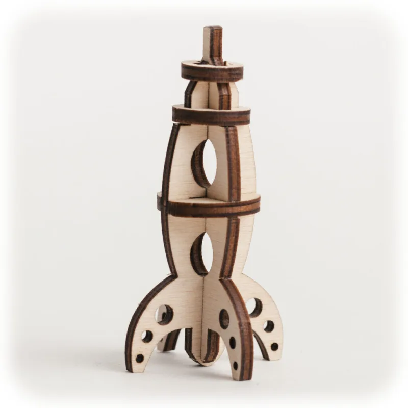 Drevené 3D puzzle Raketa