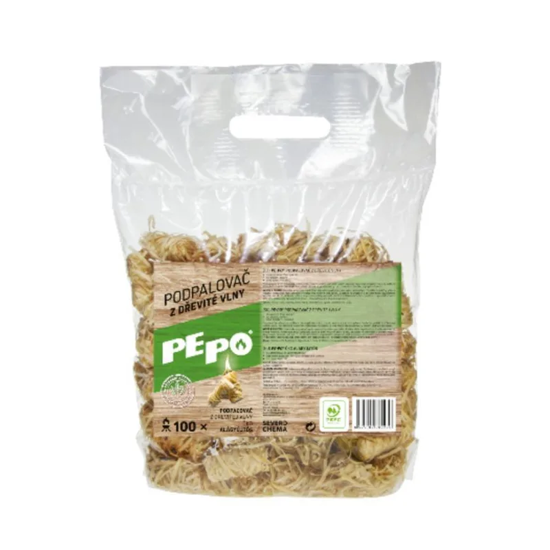 PE-PO Podpaľovač drevitá vlna, 100 kúskov, 5 cm