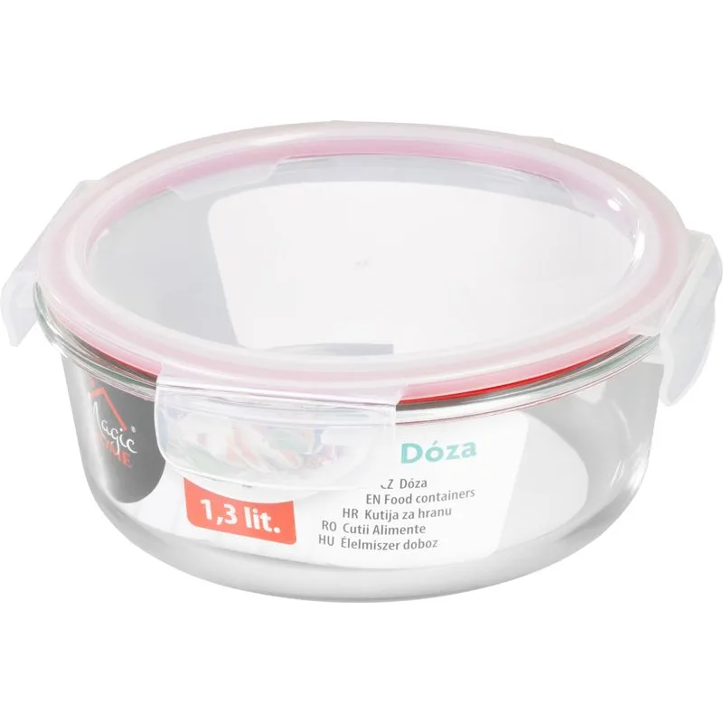 Dóza MagicHome okrúhla 1300 ml, sklenená, s vekom Clip