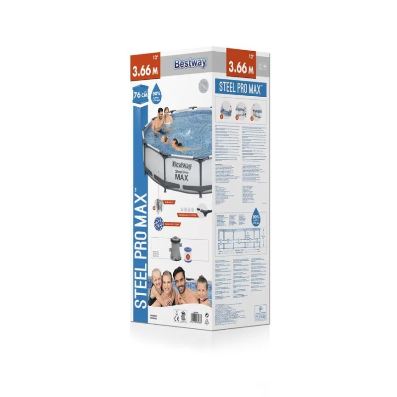Bestway 50076 Steel Pro MAX 366x76 cm, bazén s filtráciou
