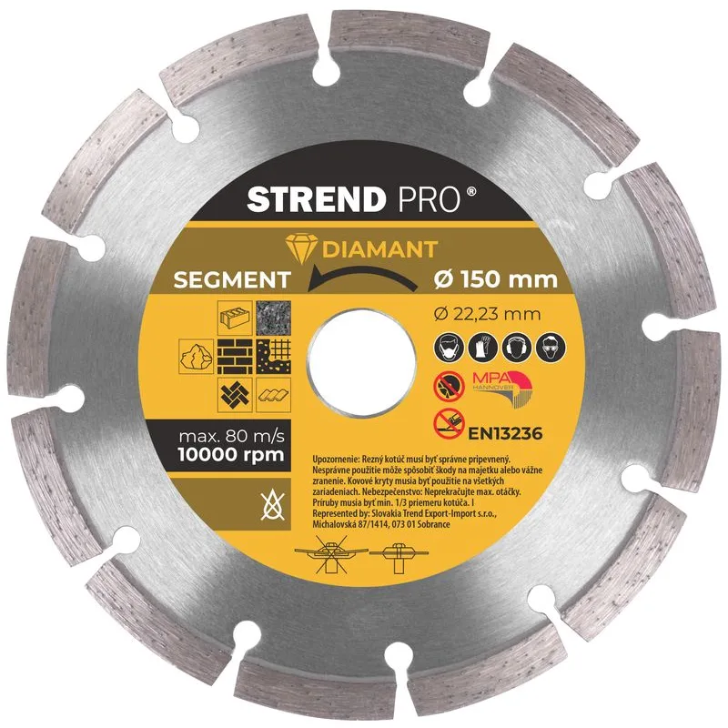 Diamantový kotúč Strend Pro 521A, 150 mm, Segment