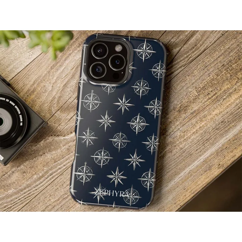 ZEPHYRA Navy Compass - iPhone 16 Pro Max Kryt